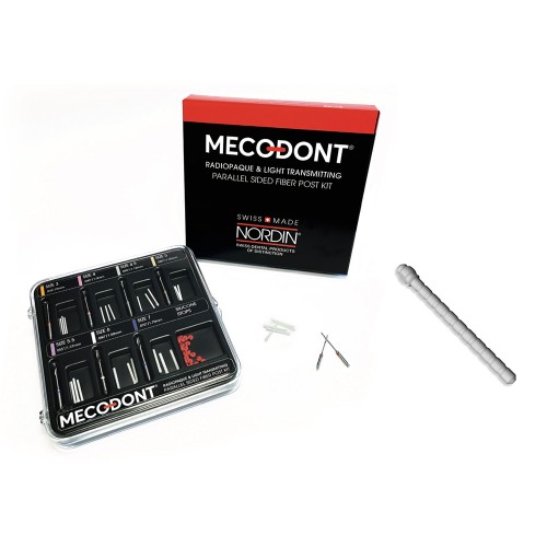 Mecodont Glass Fiber Parallel Sided Post Intro-Kit, 7x3 Posts + 7 Reamers + 21 Stoppers