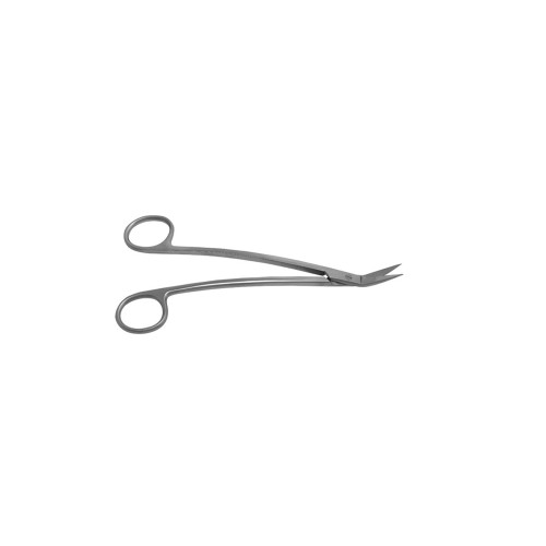 Tissue Scissors Dean 7" angled 1 serrated blade curved