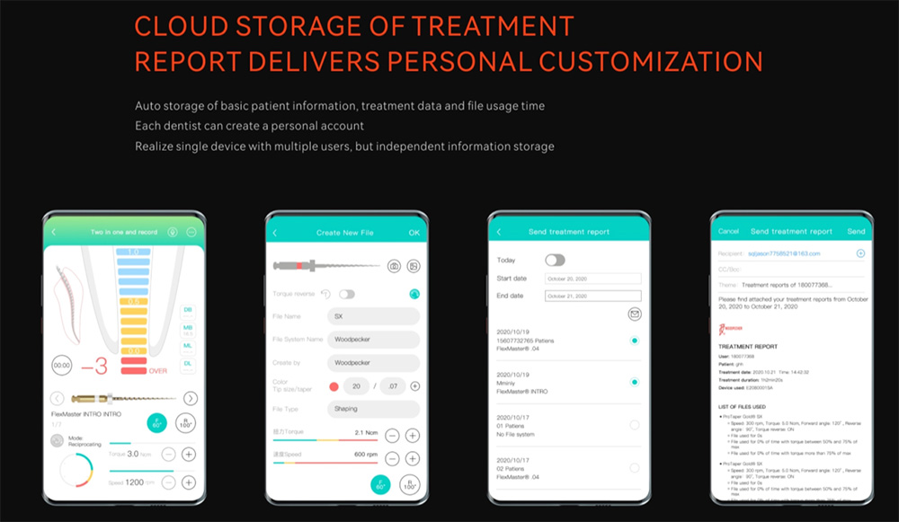 Cloud storage of Treatment Report 